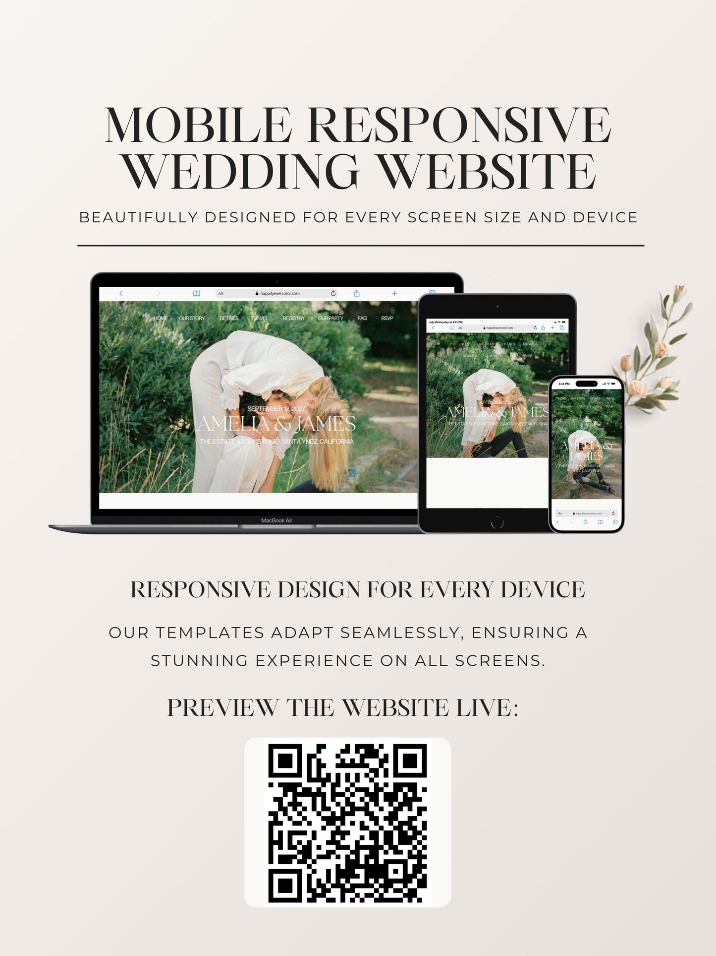 Estate Wedding Website Collection